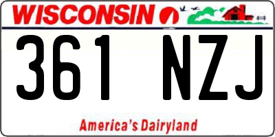 WI license plate 361NZJ