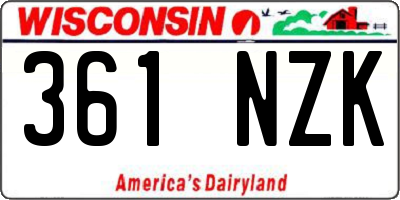 WI license plate 361NZK