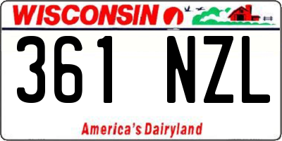 WI license plate 361NZL