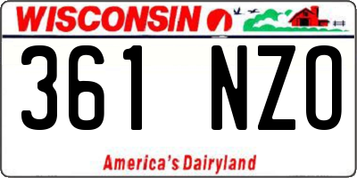 WI license plate 361NZO