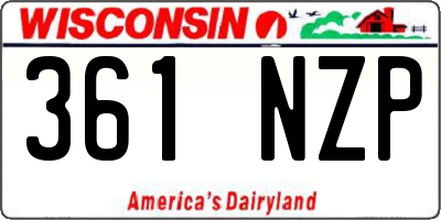 WI license plate 361NZP