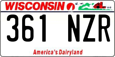WI license plate 361NZR