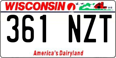 WI license plate 361NZT