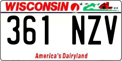 WI license plate 361NZV