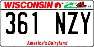 WI license plate 361NZY