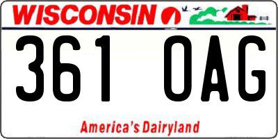 WI license plate 361OAG