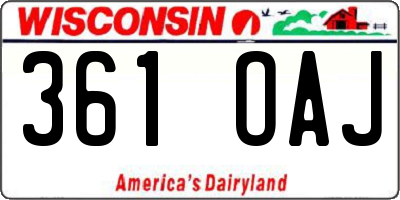 WI license plate 361OAJ