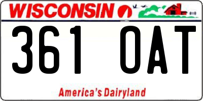 WI license plate 361OAT