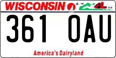 WI license plate 361OAU