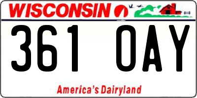 WI license plate 361OAY