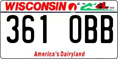 WI license plate 361OBB