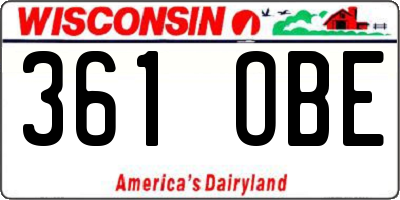 WI license plate 361OBE