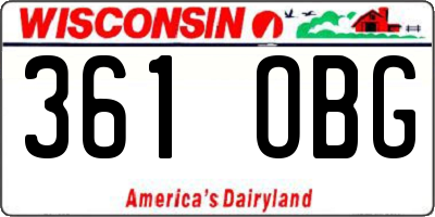 WI license plate 361OBG