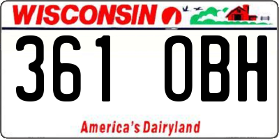 WI license plate 361OBH
