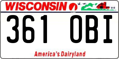 WI license plate 361OBI