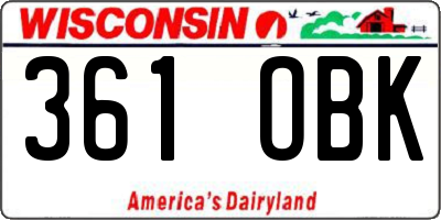 WI license plate 361OBK