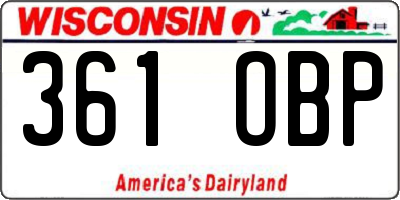WI license plate 361OBP