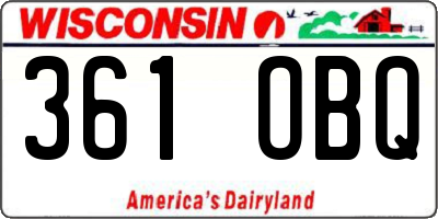 WI license plate 361OBQ