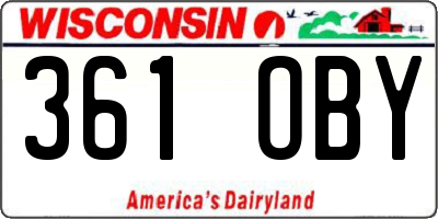 WI license plate 361OBY