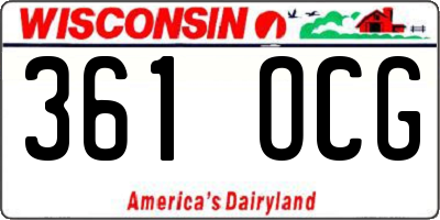 WI license plate 361OCG