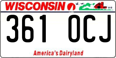 WI license plate 361OCJ
