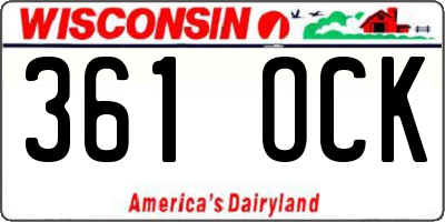 WI license plate 361OCK