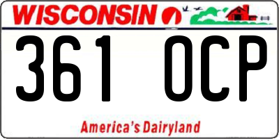 WI license plate 361OCP