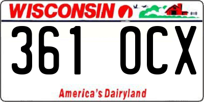 WI license plate 361OCX