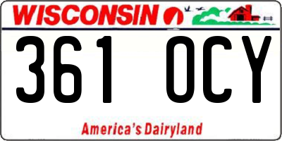 WI license plate 361OCY