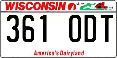WI license plate 361ODT