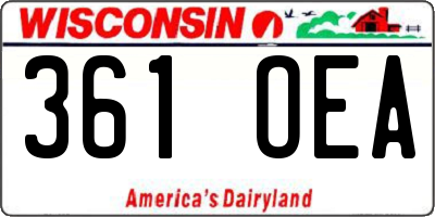 WI license plate 361OEA