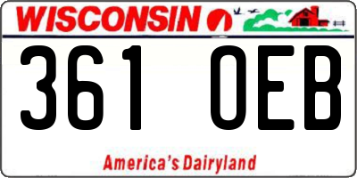 WI license plate 361OEB