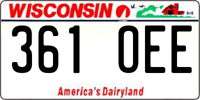 WI license plate 361OEE