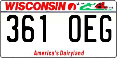 WI license plate 361OEG
