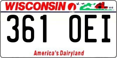 WI license plate 361OEI