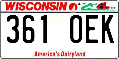WI license plate 361OEK