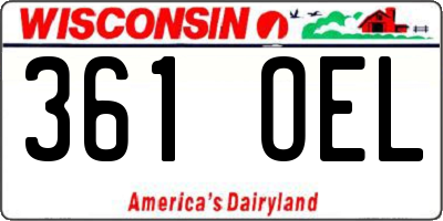WI license plate 361OEL