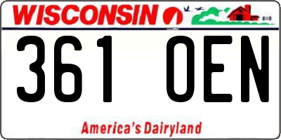 WI license plate 361OEN