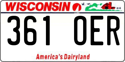 WI license plate 361OER