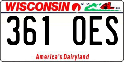 WI license plate 361OES