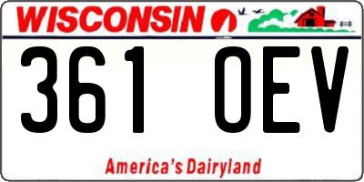 WI license plate 361OEV