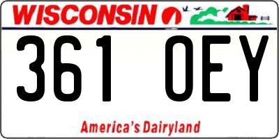 WI license plate 361OEY