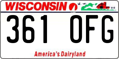 WI license plate 361OFG