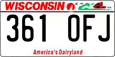 WI license plate 361OFJ