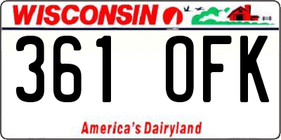 WI license plate 361OFK