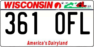 WI license plate 361OFL