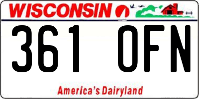 WI license plate 361OFN