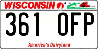 WI license plate 361OFP