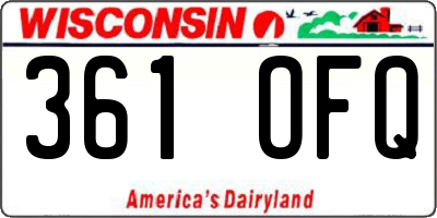 WI license plate 361OFQ