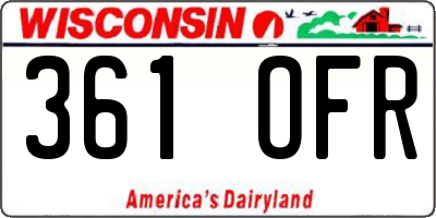 WI license plate 361OFR